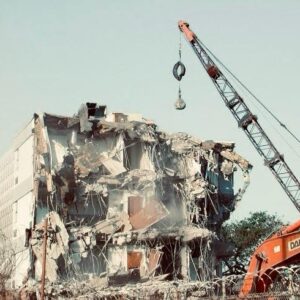 Crane and Wrecking Ball Demolition